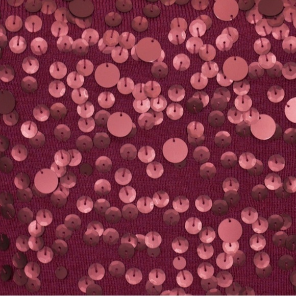 Eileen Fisher Magenta Purple Ultrafine Merino Wool Sequin Front Shell - Picture 5 of 9